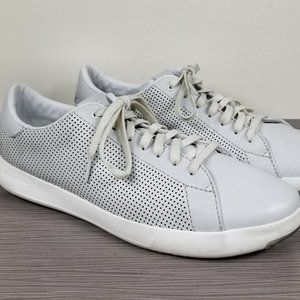 Cole Haan GrandPrø Tennis Sneaker, Chalk Tumbled Leather, Mens Size 9 M